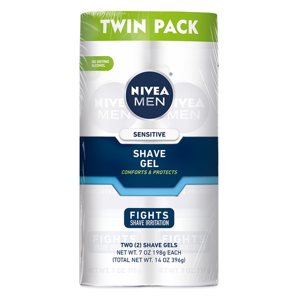 Nivea Men Sensitive Shaving Gel Twin Pack, 14 OZ