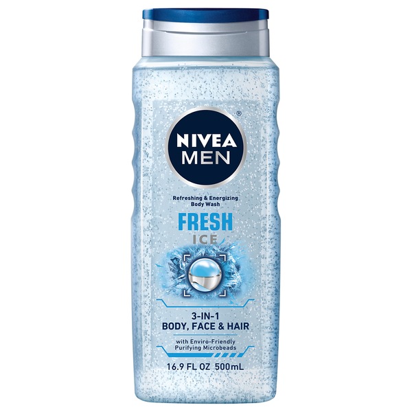 Nivea Men Body Wash 3in1 Fresh Ice With Microbeads