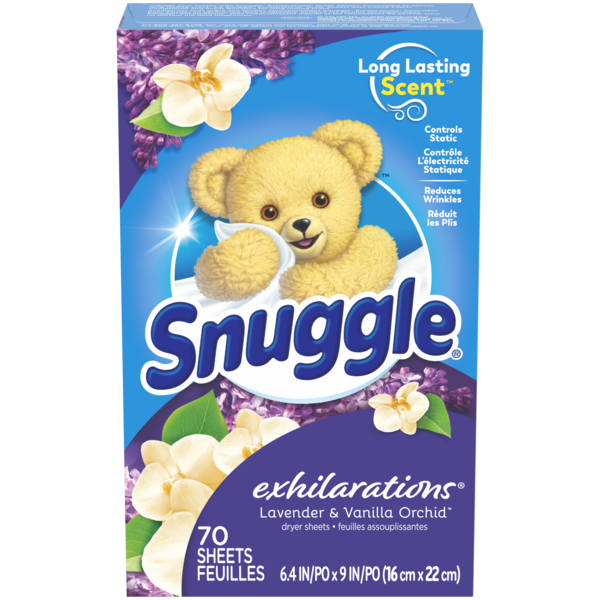 Snuggle Exhilarations Fabric Softener Sheets, Lavender & Vanilla Orchid, 70 CT