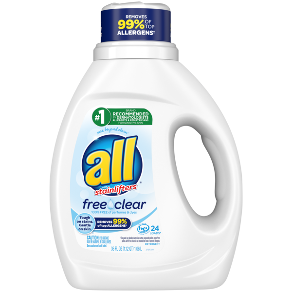 all Liquid Laundry Detergent, Free Clear for Sensitive Skin, 36 OZ