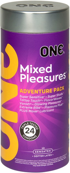 ONE Mixed Pleasures Premium Lubricated Latex Condoms  Assorted