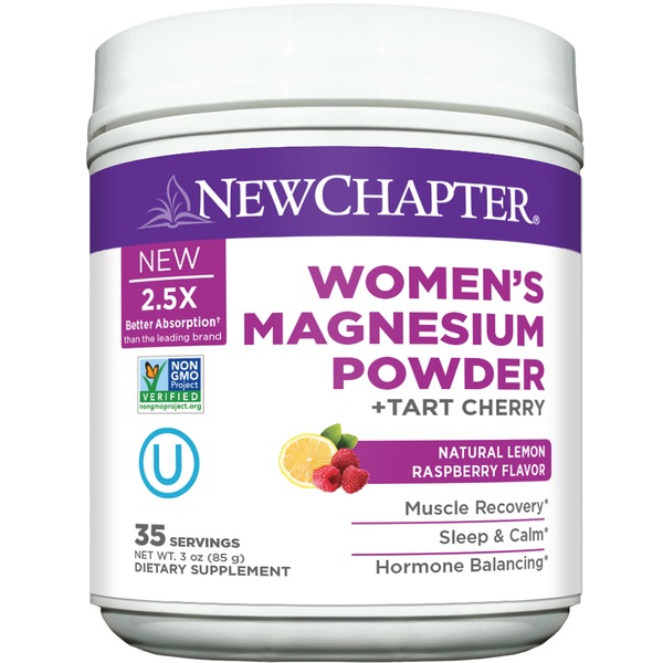 New Chapter Women's Magnesium Powder, Lemon Raspberry