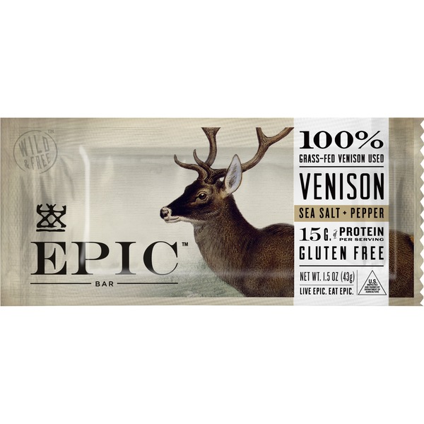 Epic Venison Sea Salt and Pepper Bar, 1.5 OZ
