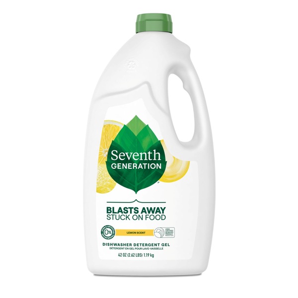 Seventh Generation Plant Based Dishwasher Detergent Gel, Lemon, 42 OZ