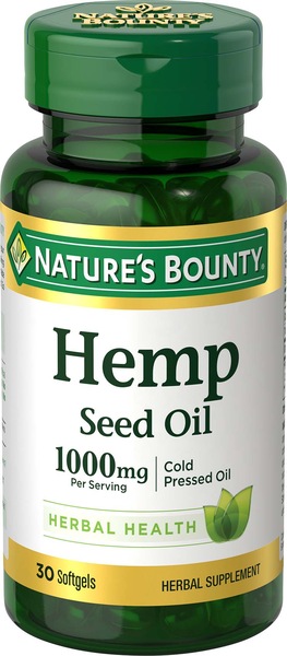 Nature's Bounty Hemp Seed Oil 1,000 mg Softgels, 30 CT