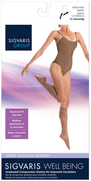 SIGVARIS WMN SHEER FASHION SUPPORT THERAPY KNEEHI SIZE A ST