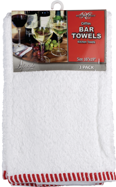 Lifestyle By Royal Crest Utility Bar Mop Kitchen Towels 3 Pack