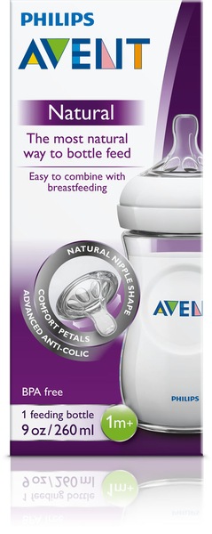 Philips Avent Natural Feeding Bottle, 9 OZ