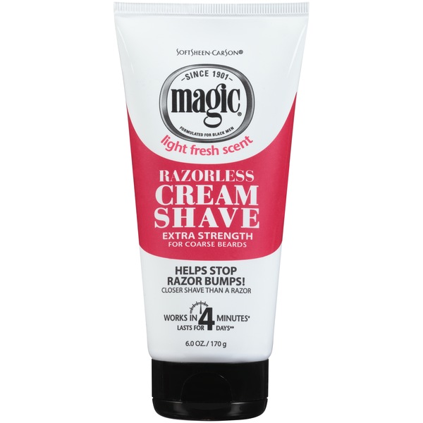 Magic Razorless Shave Cream Extra Strength LtFreshScnt(Tube)