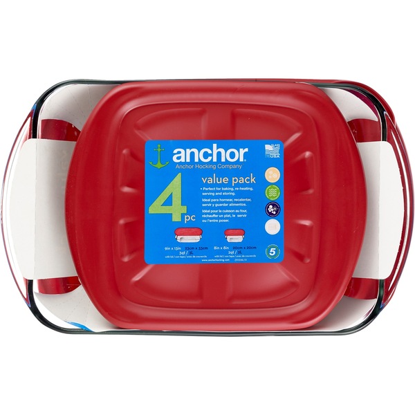 Anchor 4pc Value Pack Glass Food Storage Container