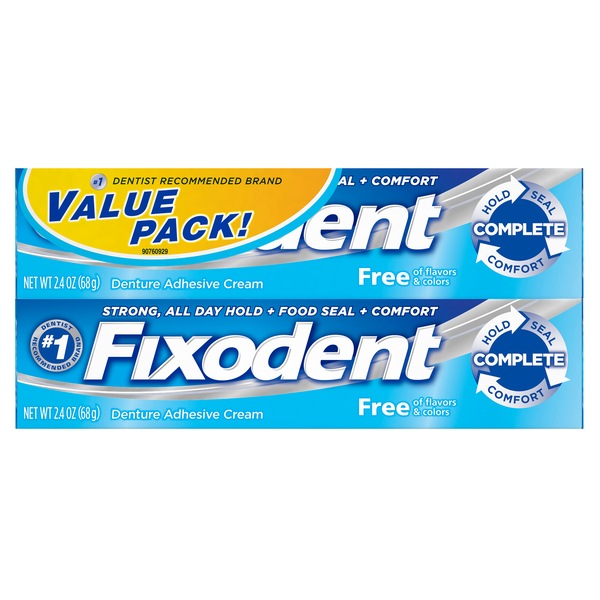 FIXODENT DENTURE ADHESIVE CREAM PURE 2PK