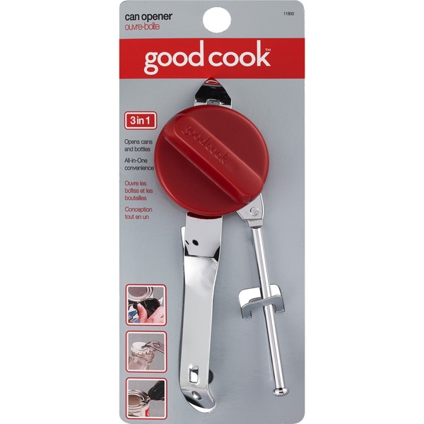 Good Cook 3 in 1 Can Opener Chrome (Hand Crank) #11800