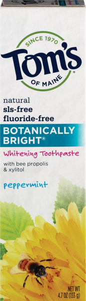Tom's of Maine Botanically Bright Toothpaste Peppermint 4.7 OZ