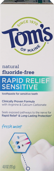 Tom's of Maine Rapid Relief Sensitive Natural Toothpaste, 4.0 OZ