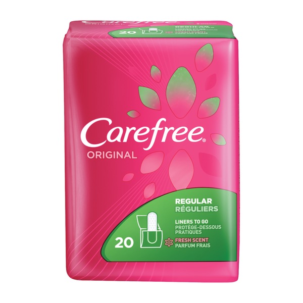 Carefree Original Regular Pantiliners To Go, Fresh Scent, 20 CT