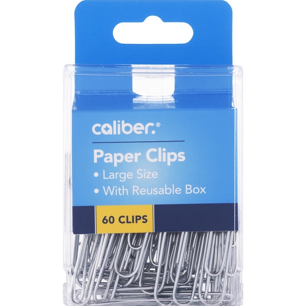 Caliber Paper Clips Large With Reusable Box