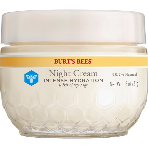 Burt's Bees Intense Hydration Night Cream, Moisturizing Night Lotion, 1.8 OZ