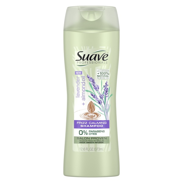 Suave Professionals Frizz-Calming Lavender & Almond Oil Moisture Replenishing Shampoo, 12.6 OZ