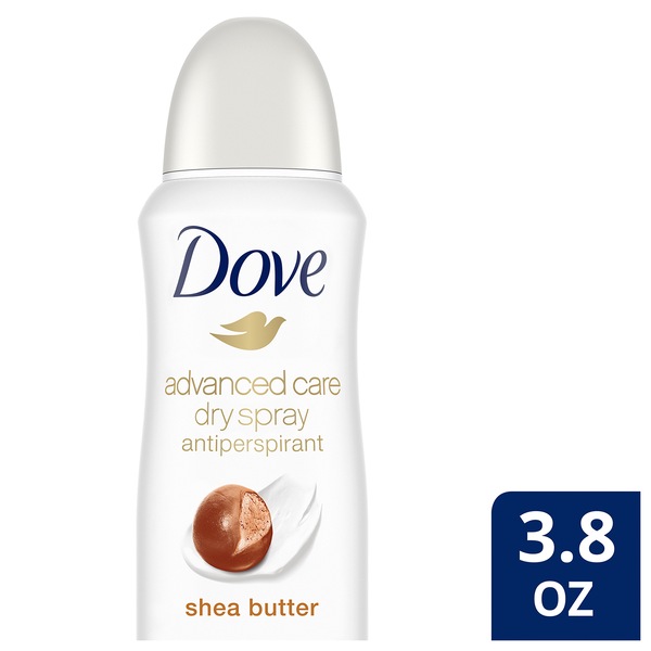 Dove Dry Spray 48 Hour Sweat and Odor Protection Shea Butter Deodorant For Women Antiperspirant, 3.8 oz