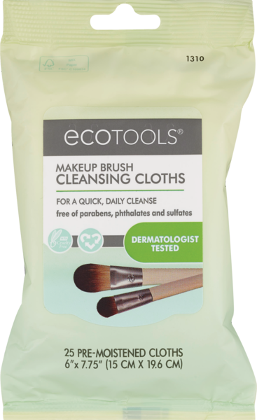 Ecotools Makeup Brush Cleansing Cloths, 25CT