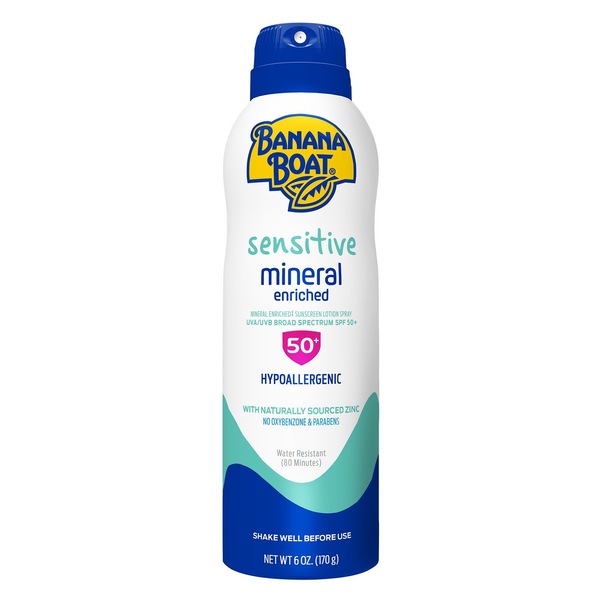 Banana Boat Simply Protect Sensitive Sunscreen Spray, SPF 50+, 6 OZ