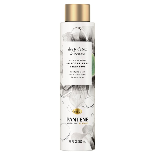 Pantene Nutrient Blends Deep Detox & Renew Clarifying Silicone Free Charcoal Shampoo, 9.6 OZ