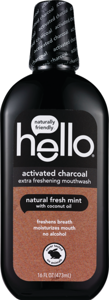 Hello Activated Charcoal Extra Freshening Mouthwash, 16 OZ