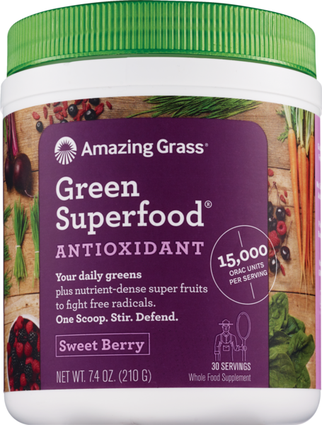 Amazing Grass Green Superfood Antioxidant Powder, Sweet Berry 7.4 OZ