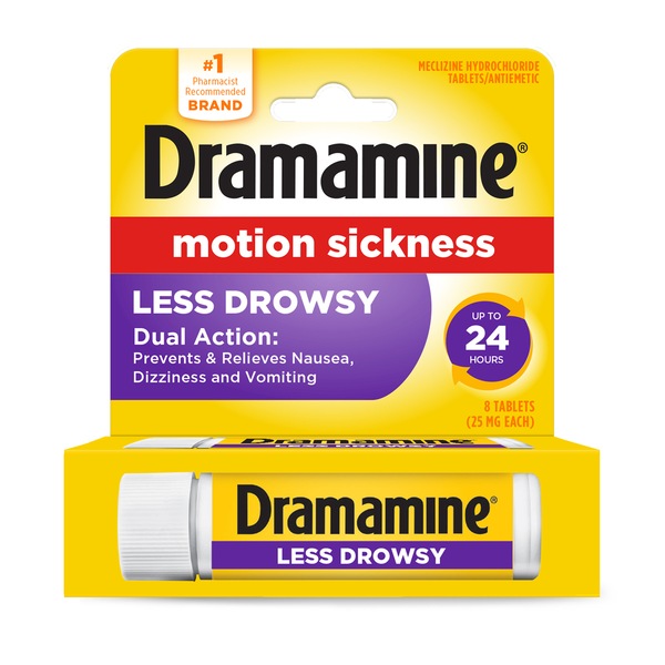 Dramamine All Day Less Drowsy Motion Sickness Relief, 8 CT