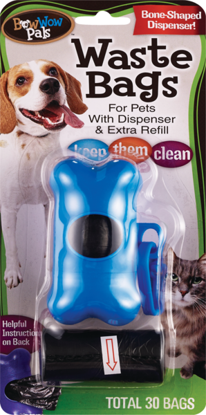 Bow Wow Pals Waste Bags With Dispenser & Extra Refill