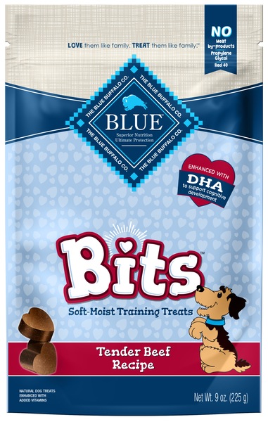 Blue Buffalo BLUE Bits Natural Soft-Moist Training Dog Treats, Beef Recipe, 9 OZ