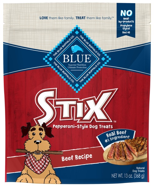 Blue Buffalo Stix Natural Soft-Moist Dog Treats, Beef Recipe, 13 OZ