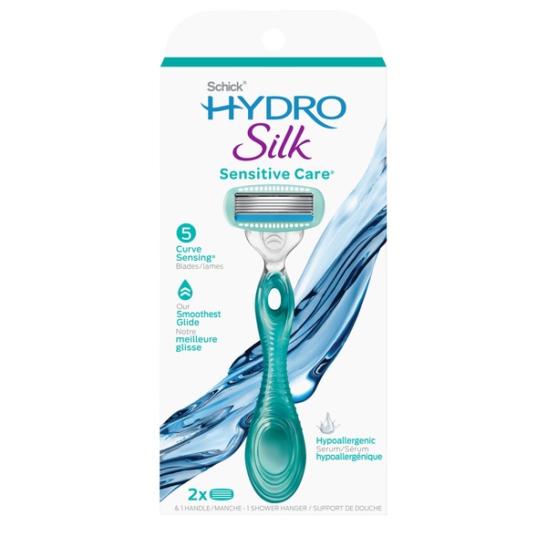 Schick Hydro Silk Sensitive Care Women's Razor, 1 Razor Handle Plus 2 Refill Razor Blades