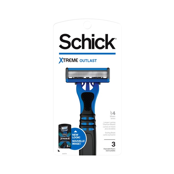 Schick Xtreme4 Outlast Disposable Razors, 3 CT