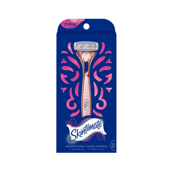 Skintimate Rose Gold Women's Razor Handle + 2 Refills