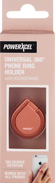 Universal 360 Degree Phone Ring Holder with Kickstand, Rose Gold