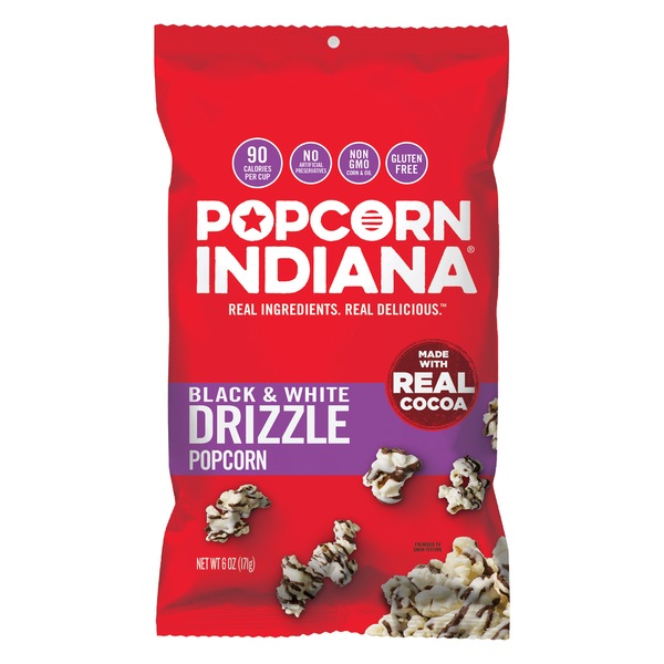 Popcorn Indiana Black & White Drizzle Popcorn