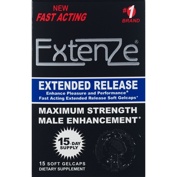 Extenze Fast Acting Extended Release Maximum Strength Male Enhancement Liquid Gel Capsules 