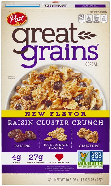 Great Grains Cereal Raisin Cluster Crunch, 15.5 OZ