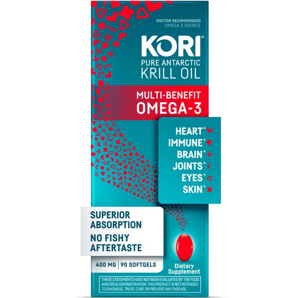 Kori Krill Oil Superior Omega-3 400mg Mini Softgels, 90 CT