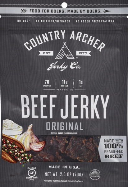 Country Archer Grass-Fed Beef Jerky, Original, 2.5 OZ