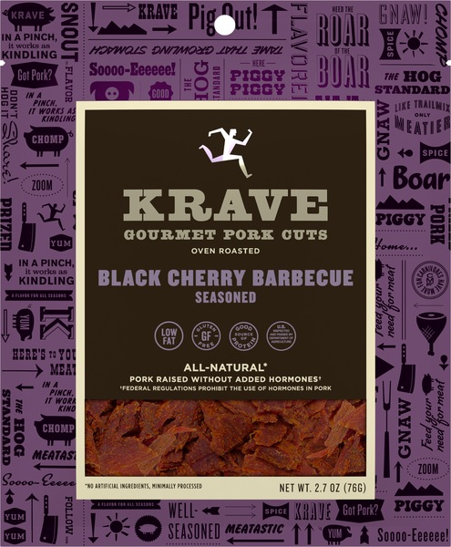 KRAVE Gourmet Pork Cuts, Black Cherry Barbecue Flavor, 2.7 OZ