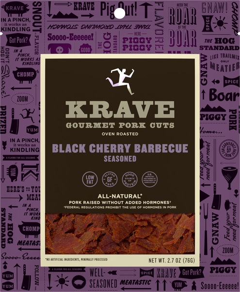 KRAVE Gourmet Pork Cuts, Black Cherry Barbecue Flavor, 2.7 OZ