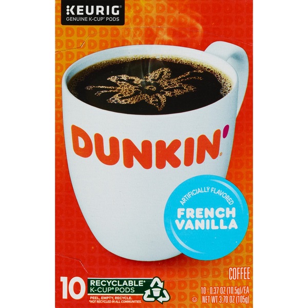 Dunkin' Donuts French Vanilla Coffee K-Cup Pods, 10 CT