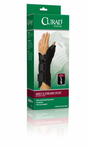 CURAD + Wrist and Forearm splint + abducted thumb