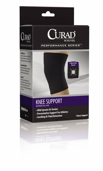 CURAD Neoprene Pull-Over Knee Supports with 4-way stretch material