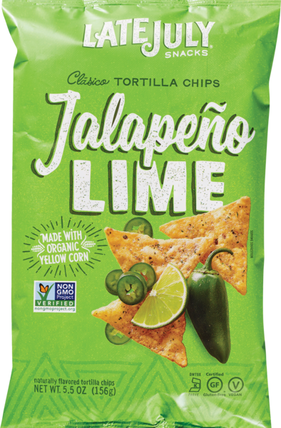 Late July Clasico Tortilla Chips, Jalapeño Lime, 5.5 OZ