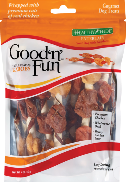 Good 'n' Fun Triple Flavor Kabobs Gourmet Dog Treats, 4 OZ