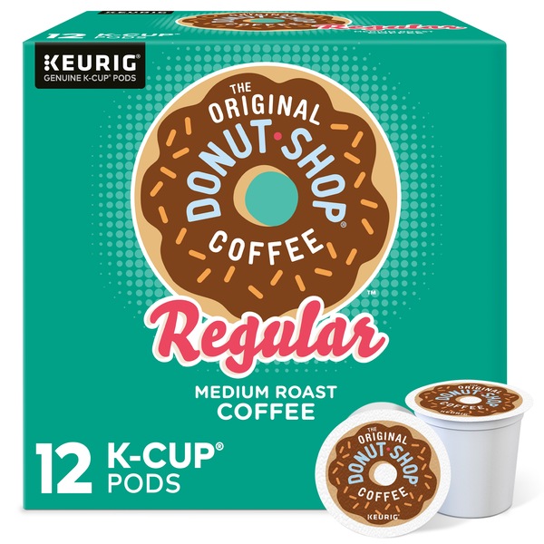 Clicking on the image opens a new modal with 1 larger images of Donut Shop The Original Coffee K-Cup Pod Medium Roast, 12 CT. Some images may not have descriptive text. 1 out of 1.